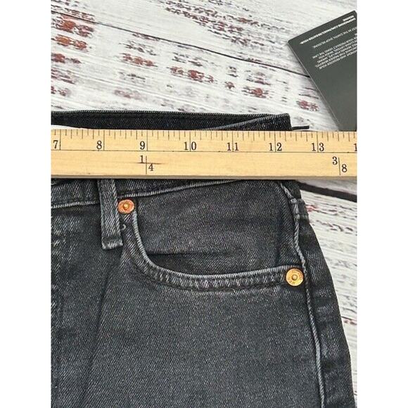RE/DONE Womens 70s Stove Pipe Straight Leg Jeans Raw Hem Denim Black Size 25 NWT - Picture 9 of 11